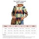 thumbnail image 5 of Camiseta holgada de manga larga marrón con cuello redondo y estampados vintage Ethnic Chic, 5 of 5