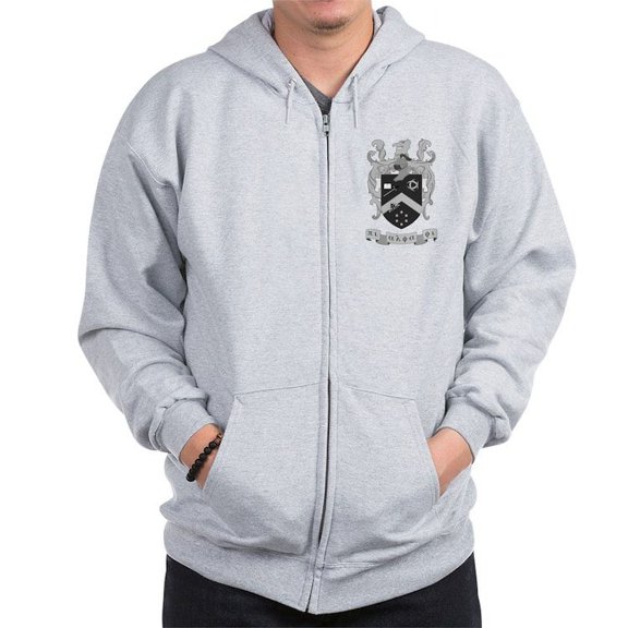 CafePress - Pi Alpha Phi Crest Greyscale Sweatshirt - Zip Hoodie, Classic Hooded Sweatshirt with Metal Zipper