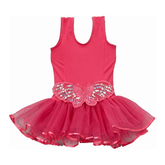 Wenchoice Hot Pink Butterfly Skirted Leotard Girl's S(1T-2T)
