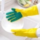 thumbnail image 3 of 1 Pair Dishwashing Latex Gloves Housework Cleaning Gloves Scouring Pad Gloves for Home Kitchen (Size L), 3 of 3