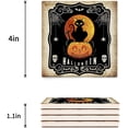 thumbnail image 3 of FMSHPON Halloween Set of 4 Coaster for Drinks, Absorbent Ceramic Stone Coasters Cup Mat with Cork Base for Home Kitchen Room Coffee Table Bar Decor, 3 of 4