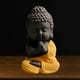 thumbnail image 3 of Escultura decorativa de Tathagata de cerámica de Buda pequeño, adorable regalo oriental hecho a mano Amarillo, 3 of 8
