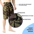 thumbnail image 5 of Bintangor Men's Pajama Shorts 100% Cotton Sleep Knit Elastic Waistband Lounge Wear pj Shorts 2 Pack Green Camo+Black XL, 5 of 7