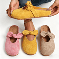 thumbnail image 4 of Women's Bowknot Faux Suede Mule Clogs, Slip-On Closed-Toe Casual Comfort Slides, 4 of 5