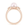 thumbnail image 2 of ANGARA Japanese Akoya Cultured Pearl Halo Engagement Ring in 14K Rose Gold for Women | June Birthstone, Birthday, Anniversary, Jewelry Gift for Women | Pearl Ring, 2 of 9