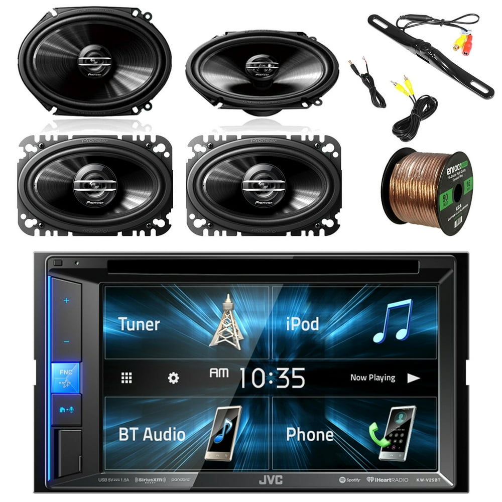 JVC KWV140BT 2DIN BT Car Stereo Receiver with Pyle License Plate Mount