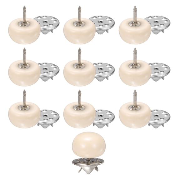 Uxcell 10pcs Beige No Sew Pearl Buttons 12mm Cover Up Pins Removable Reusable Craft Button for Shirt Dress DIY Crafts Clothes Decoration