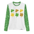thumbnail image 4 of Charella Long Sleeve Shirts for Women St Patricks Day Shirt Crewneck T-shirts 2024 Trendy Bling Bling Tops,Green,XL, 4 of 4