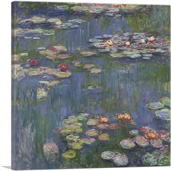 ARTCANVAS Water Lilies 1916 Canvas Art Print by Claude Monet - Size: 18" x 18" (1.50" Deep)