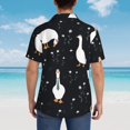 thumbnail image 6 of Xecao Fashionable Goose print Hawaiian shirt - a stylish short-sleeve button-down for men, perfect for casual beach and tropical outings., 6 of 9