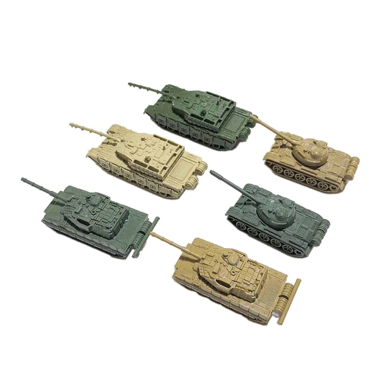 JWQFBC 6 Pieces Tank Model Building Kit DIY Assembly 1:144 Scale Miniature Collectibles Style A