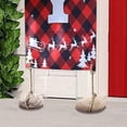 thumbnail image 1 of Adornos navideños para porche, pancarta de Feliz Navidad, letrero navideño para porche, grandes adornos navideños para puerta de entrada al aire libre, decoración navideña a cuadros rojos, 1 of 5