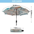 thumbnail image 3 of 21" Inch Auto Open Close Folding Umbrella Windproof Waterproof Full Print 8-Rib Compact Travel Umbrella for Rainy Days Cartoon Japanese Streetscape, 3 of 8