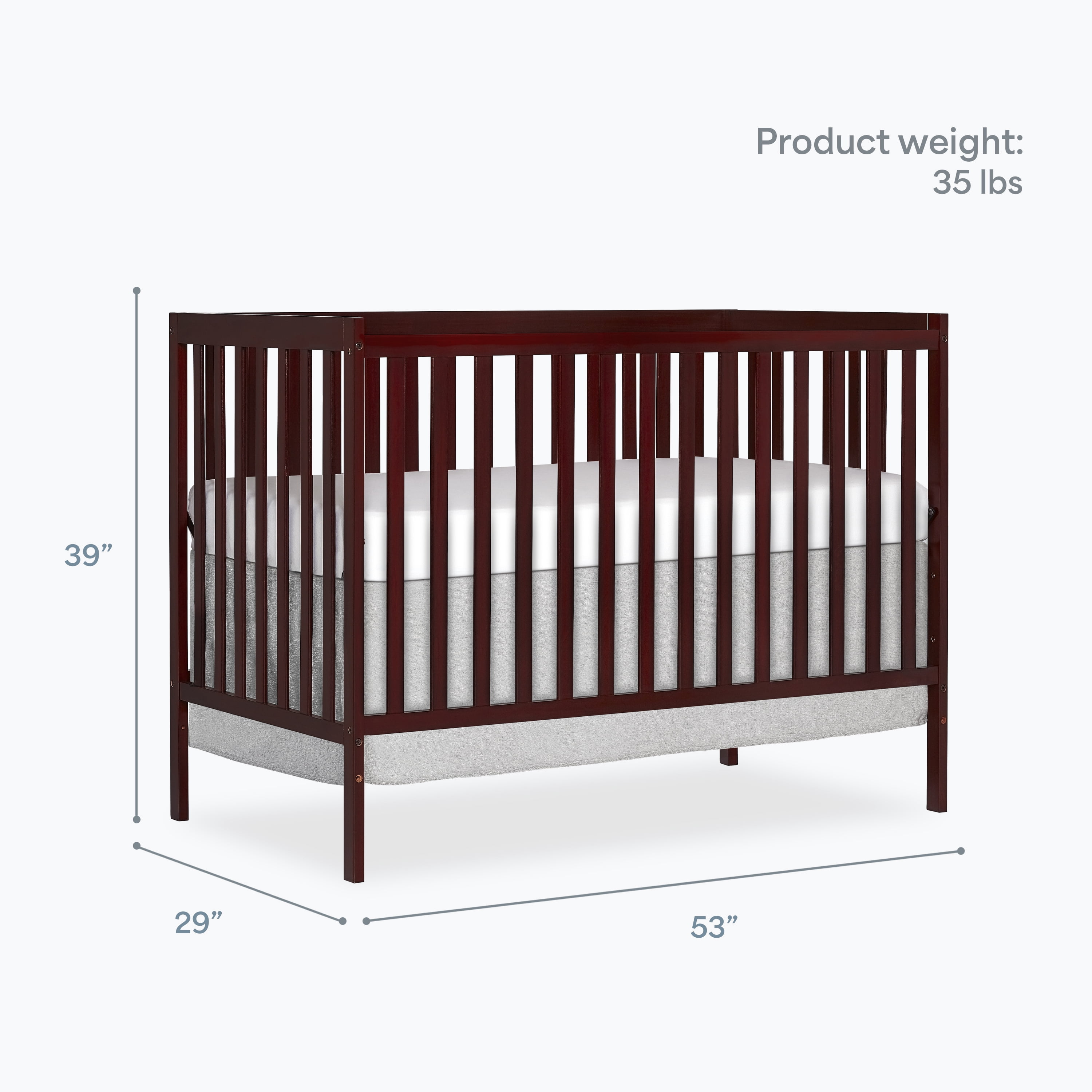 Dream On Me Synergy 5-in-1 Convertible Crib in Cherry, Greenguard Gold Certified