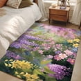 thumbnail image 4 of 3'x5' Rug for Living Room Bedroom, Spring Flower Washable Area Rugs Non-Slip Carpet Mats, Garden Blossom Fantasy Floral Pastoral Oil Painting Indoor Low Pile Area Rug Runner for Kitchen, Mudroom, 4 of 8