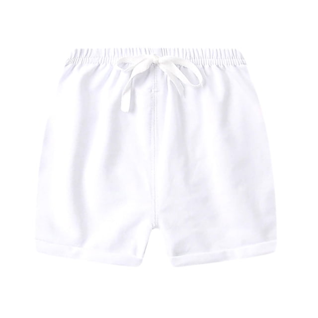Zpanxa Girls Running Shorts Nylon Spandex Solid Color Lightweight Drawstring Elastic Waistband 1-2 Years