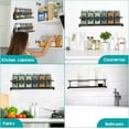 thumbnail image 3 of 4 Pack Wall-Mounted Spice Rack Organizer, Carbon Steel Storage Shelf for Kitchen Cabinets & Pantry, Easy Install & Space-Saving Jar Holder for Spices and Herbs, 3 of 11
