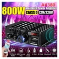 thumbnail image 1 of AK170/270/370/380 800W 12V Hifi Power Amplifier Stereo Home Car BASS Audio Amp Car Speaker Class D Car Home Sound Power Amp ,Bluetooth 5.0, 1 of 6