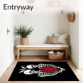 thumbnail image 3 of ODIKA 4'x6' Machine Washable Non-Slip Area Rug, Macabre Romance Bathroom Featuring Eternal Devotion Motif High Traffic Rug with Pad, Red, 656737, 3 of 8
