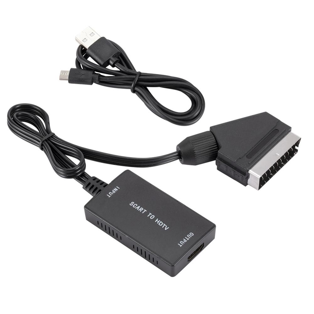 Scart to HDMI-compatible Converter Support 720p/1080P Output with USB Power Cable No Driver Needed HD Video Converter Audio Video Converter Scaler - Walmart.com