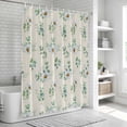 thumbnail image 5 of Daisy Shower Curtain Set - 48" x 72" Washable Bathtub Curtain with 12 Hooks, Spring Flowers Eucalyptus Leaves Botanical Beige Waterproof Fabric Stall Shower Curtains for Bathroom/Bathtub Décor, 5 of 6