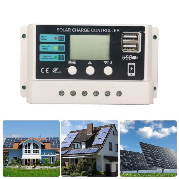 Pantalla LCD de controlador solar 10A/20A/30A para batería de hierro de litio (10A)