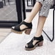 thumbnail image 1 of Tamaño de zapatos de mujer de tacón alto de microfibra de cuero artificial y mezclilla de moda 35-43 Wmkox8yii  hfjk2503, 1 of 9