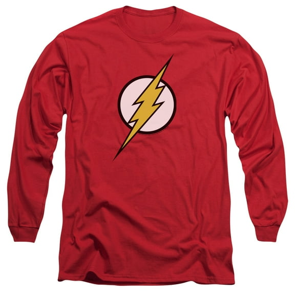 Justice League Of America Men's Flash Logo Long Sleeve Large Red