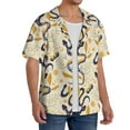 thumbnail image 4 of Vsdgher Snake And Floral Print Men's Wrinkle Free Untucked Cuban Shirt Business Casual Button Down Shirts Short Sleeve Shirt, 4 of 7