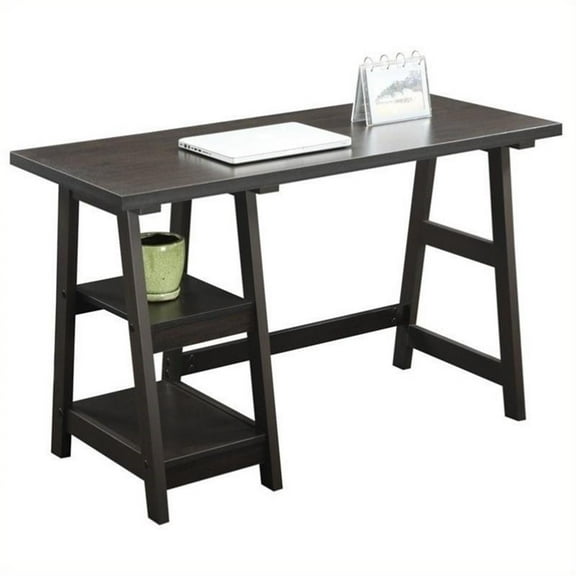 Scranton & Co Trestle Desk in Espresso