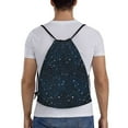 thumbnail image 2 of Drawstring Backpack - Night sky blue nebula stars Splash Proof Small Drawstring Gym Bag for Women Men, Cinch Sports String Bag Backpack for Travel Swimming Beach, 2 of 8