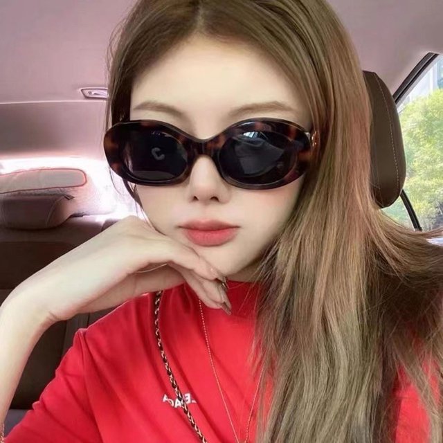 Gafas de sol retro ovaladas, gafas de sol para mujer, gafas de sol cóncavas para niña, sensación de alta gama, fotos callejeras