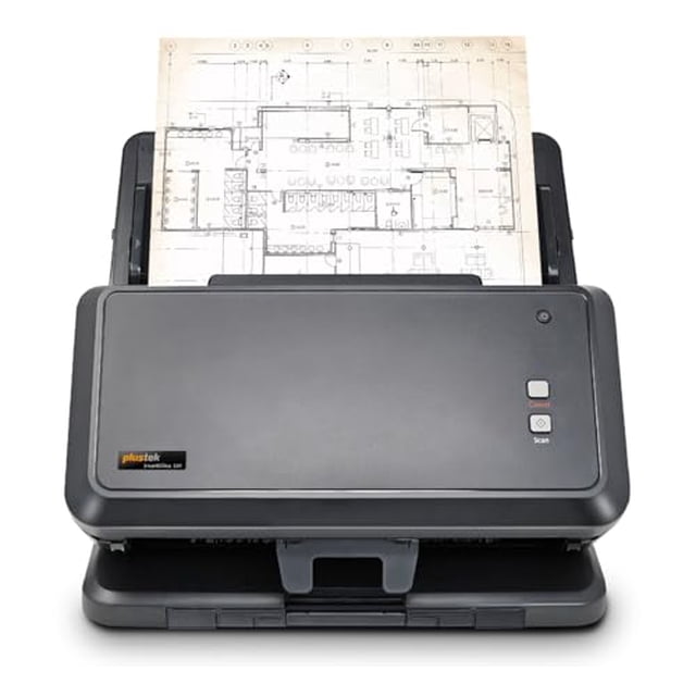 Escáner de documentos a color de formato ancho Plustek S30, para escaneo de documentos de gran formato, escanea documentos de hasta 12" de ancho y hasta 200" de largo, con alimentador automático de do