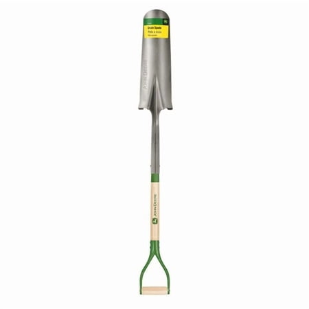 John Deere 7005569 42 in. Steel Round Drain Spade with Wood Handle Green