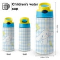 thumbnail image 3 of Kids Insulated Water Bottle - Cinnamoroll 16.9 Oz Stainless Steel Travel Bottle with Straw, Double Wall Vacuum Insulated Water Bottles for Boys Girls, 3 of 7