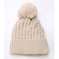 thumbnail image 5 of WITHMOONS Winter Soft Knit Pom Beanie Beads Skull Slouch Hat YZP0082 (Beige), 5 of 6
