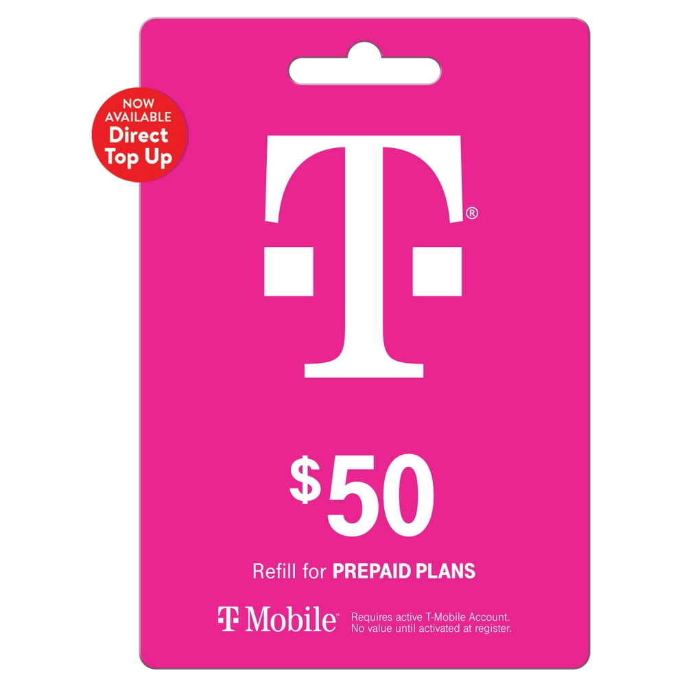 T mobile prepaid 50 cell service prepaid refill direct top up email 