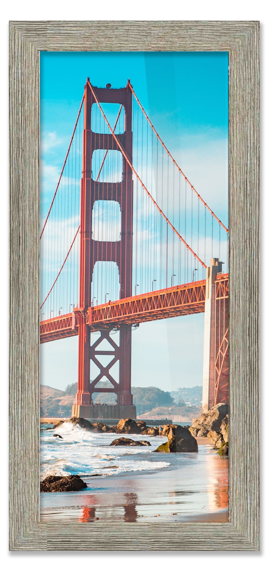 40x8 Black Barnwood Picture Frame With Acrylic Front and Foam Board Backing 