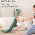 thumbnail image 2 of Hooded Baby Towels for Newborn 2 Pack 100% Muslin Cotton Baby Bath Towel with Hood for Babies, Infant, Toddler and Kids, Large 32x32Inch, Soft and Absorbent Newborn Essential, 2 of 6