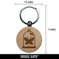 thumbnail image 2 of Taxidery Butterfly Insect In Glass Case Round Keychain Charm Tag - Engraved Wood, 2 of 6