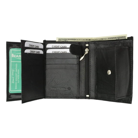 Premium Leather European Bifold Credit Card ID Holder Wallet with Coin Pocket P 518 (C)