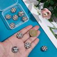 thumbnail image 3 of 1 Box 10Pcs Rhinestone Shank Buttons Silver Metal Zinc Alloy Flat Round Clear Sew On Embellishment Button with Hole, 3 of 7