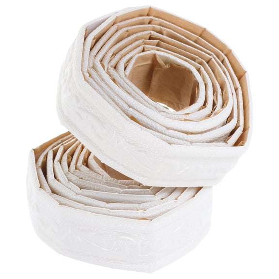 Worgeous 2 Rolls Of Wall Trim Skirting Border Flexible Molding For Ceiling Peel And Stick Decorative Wall Trim Self Adhesive Seam Strip Flexible Molding Trim