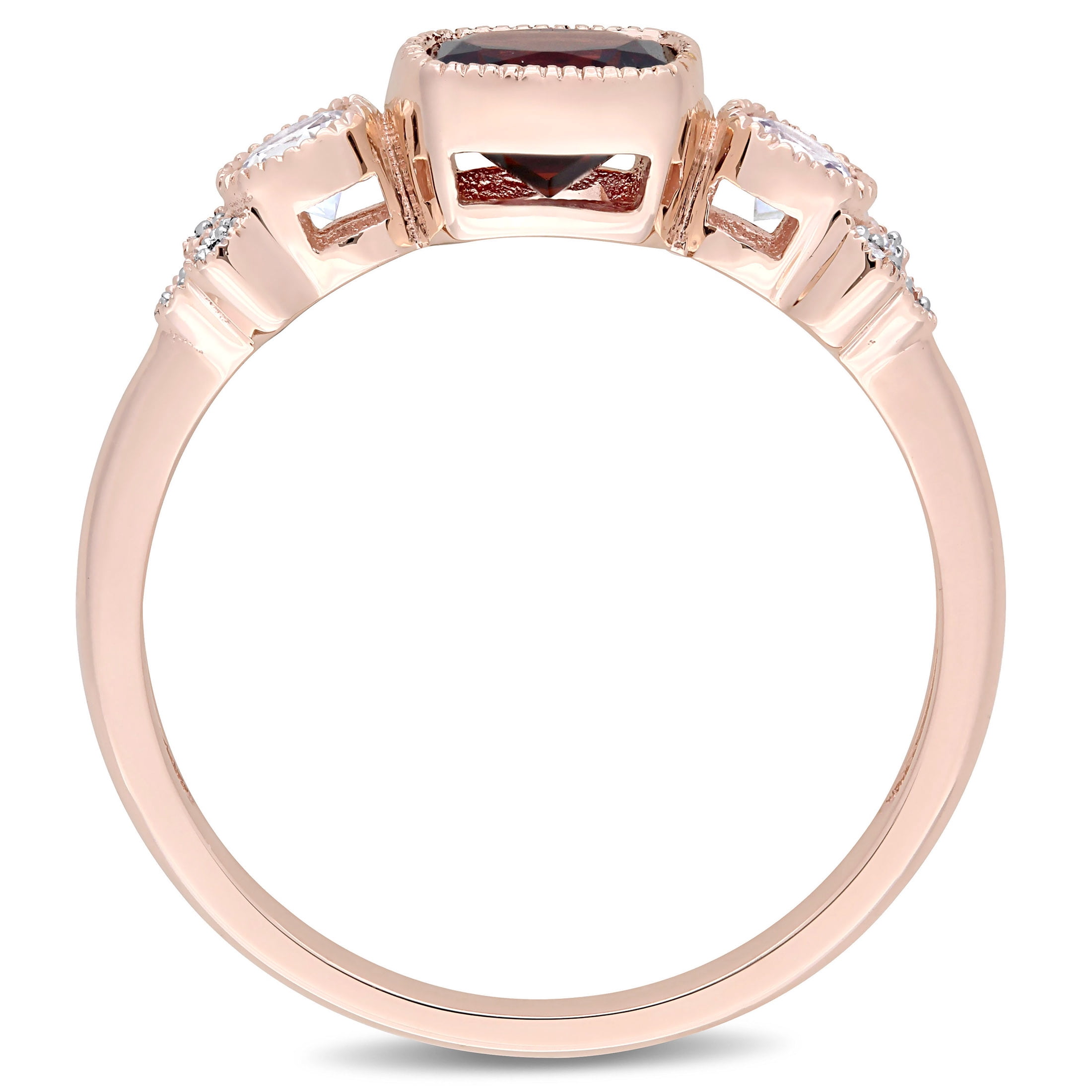 Everly Women's Garnet and Sapphire 10K Rose Gold Engagement Ring