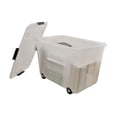 thumbnail image 2 of Rolling Storage Box, 15 Gallon Clear - Stackable Office File Box with Wheels, Letter/Legal Size Document Container for Home & Office Organization, 2 of 4