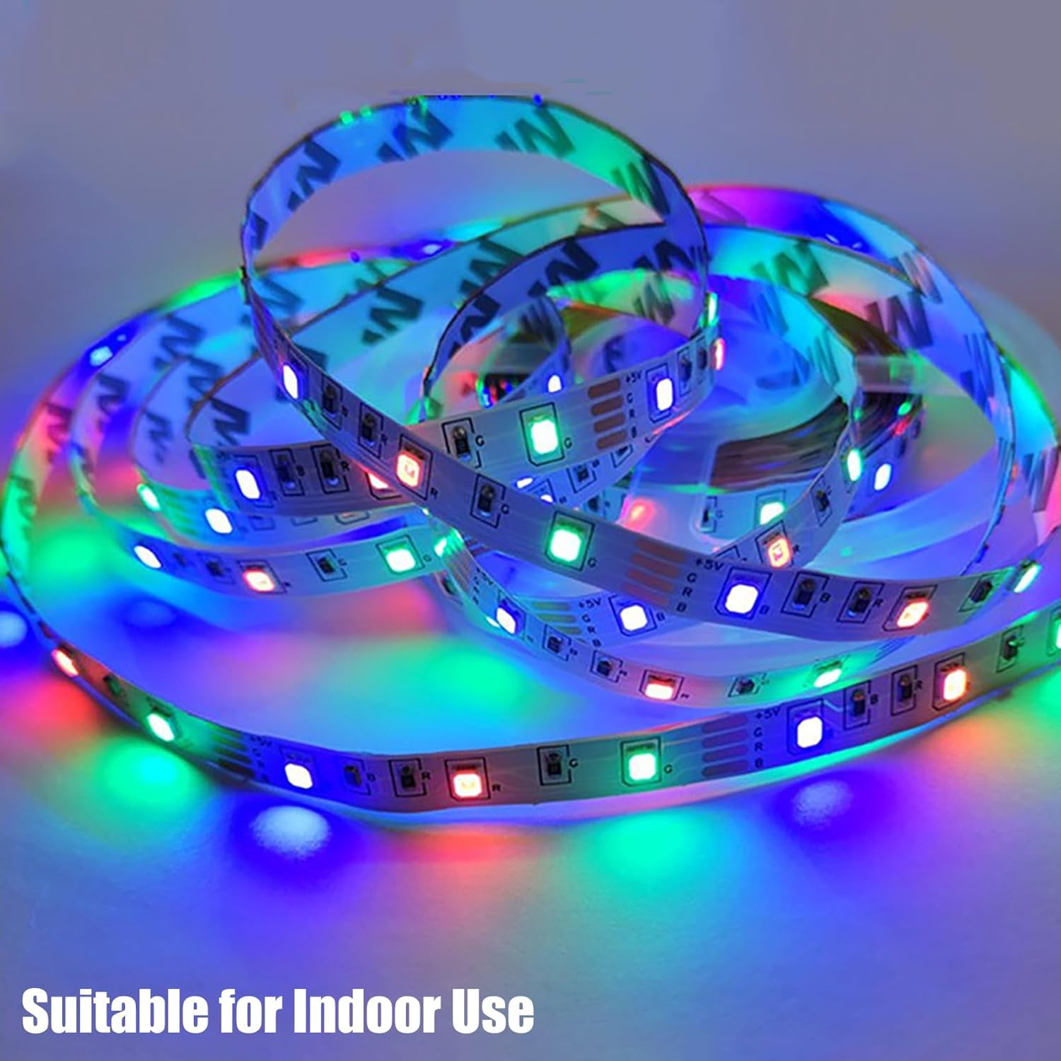 RGB LED Strip Lights with Remote Control, Flexible Cuttable Self-Adhesive Battery Powered Strip Light for Bedroom TV Kitchen Cupboard Cabinet