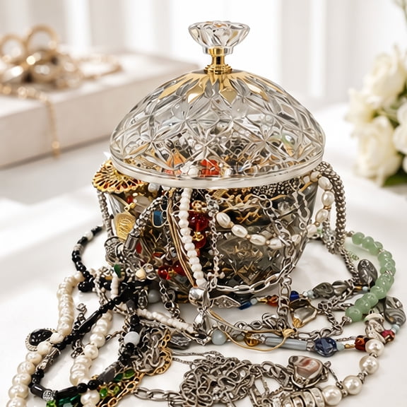 Mystery Jewelry Jar Vintage Jewelry Set for Women, Necklace Earrings Gift,Including Necklaces, Earrings, Rings, Hair Clips, And Brooches, Making It The Birthday, Christmas, and Valentine'S Day Gift