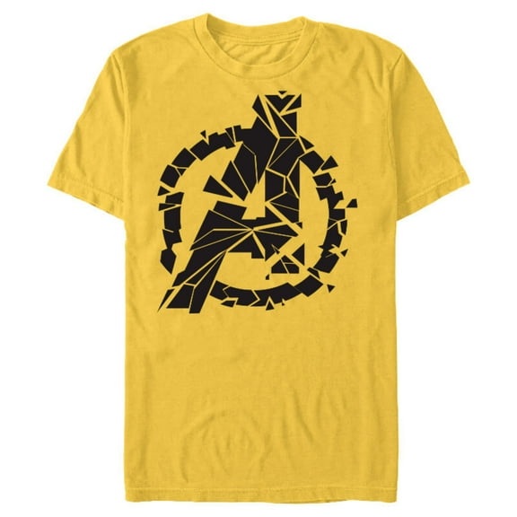 Marvel Avengers: Endgame Logo Broken Pieces - Short Sleeve Blended T-Shirt for Adults - Customized-Yellow