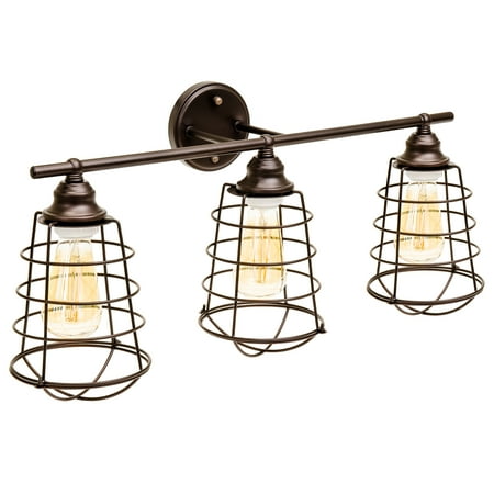 Best Choice Products Industrial Style, 3 Light, Bathroom Vanity Light Fixture (Best Led Light Fixtures)