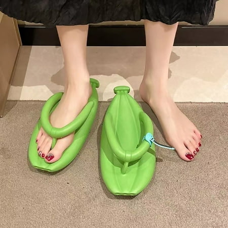 

Zunfeo Womens Slippers Clearance- Thick Bottoms Outdoor Home Slippers Thong Slippers Non-Slip Open Toe Sandals Roman Shoes Couple Slippers Army Green 10